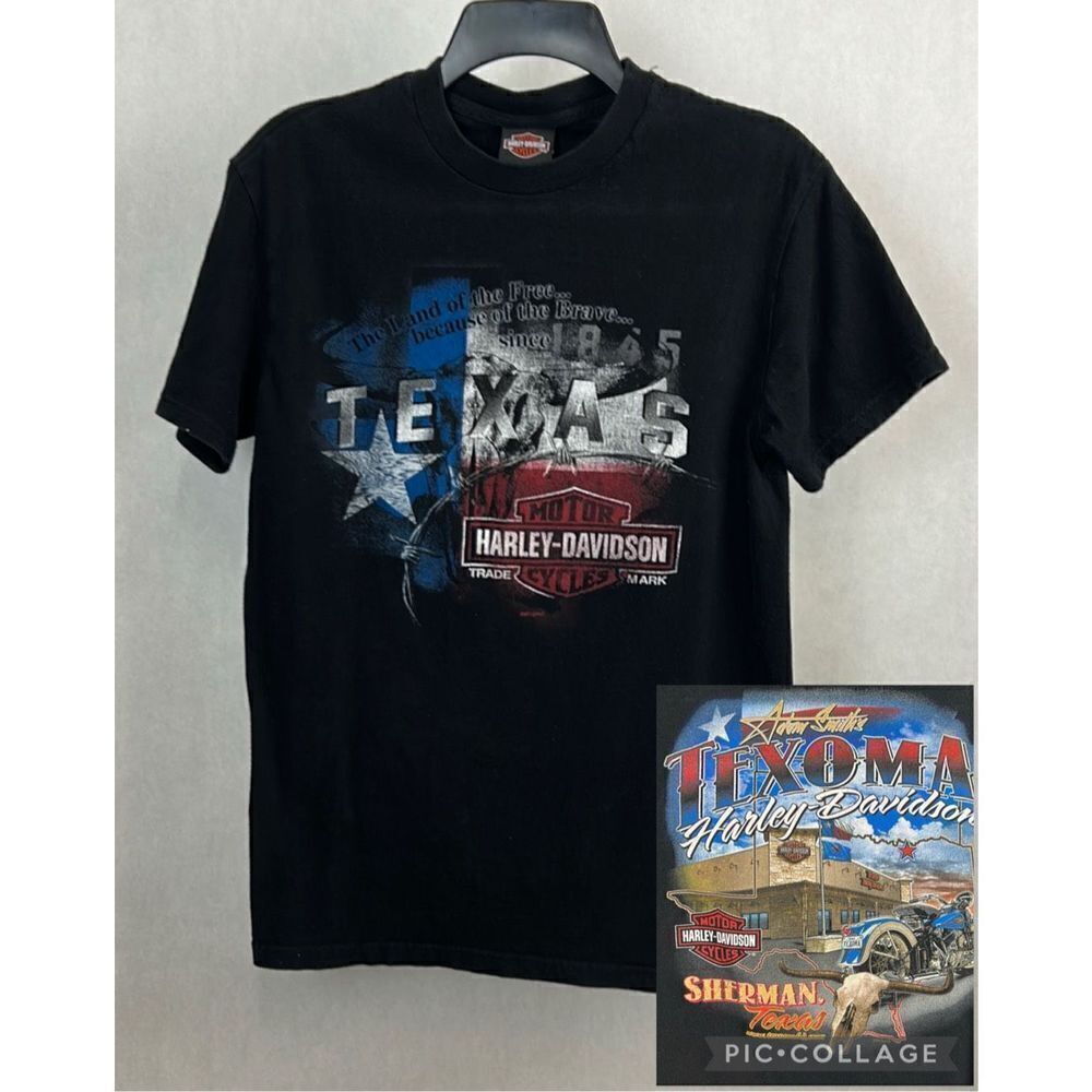 Harley-Davidson Motorcycle Tshirt Texoma Sherman TX Sz M Black Short Sleeve 2012